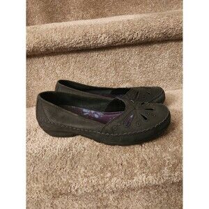 Skechers Relaxed Fit Memory Foam Career Flower Power Flats in Black Size 8
